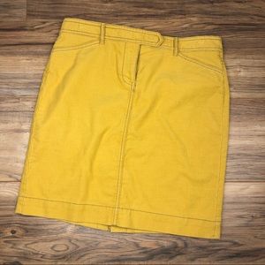 Loft mustard corduroy skirt